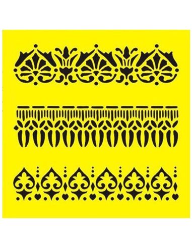 Στένσιλ πλαστικό "Μπορντούρα 2" 16x16εκ.  (ST0035)