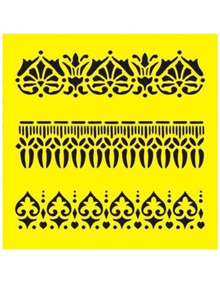 Στένσιλ πλαστικό "Μπορντούρα 2" 16x16εκ.  (ST0035)