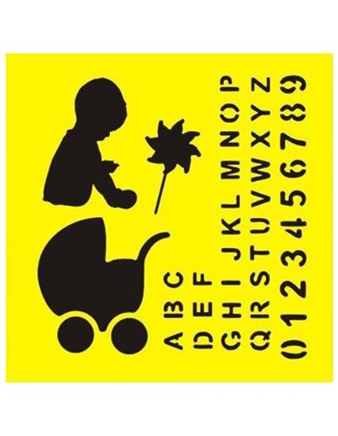 Στένσιλ πλαστικό "Βάφτιση-αγόρι" 16x16εκ.  (ST0007)