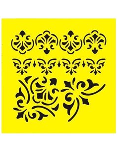 Στένσιλ πλαστικό "Μπορντούρα 1" 16x16εκ.  (ST0051)