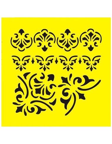 Στένσιλ πλαστικό "Μπορντούρα 1" 16x16εκ.  (ST0051)