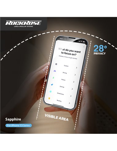 ROCKROSE tempered glass 2.5D Sapphire Privacy για iPhone 13 & 13 Pro