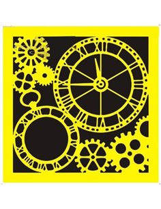 Στένσιλ πλαστικό "Ρολόι" 16x16εκ. (ST0071B)
