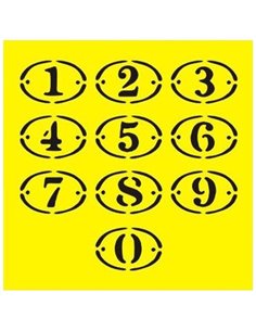 Στένσιλ πλαστικό "Αριθμοί" 16x16εκ.  (ST0045)