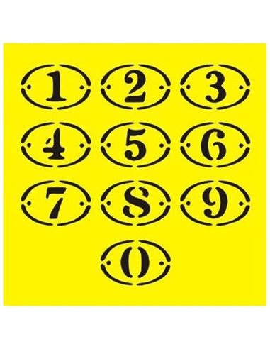 Στένσιλ πλαστικό "Αριθμοί" 16x16εκ.  (ST0045)