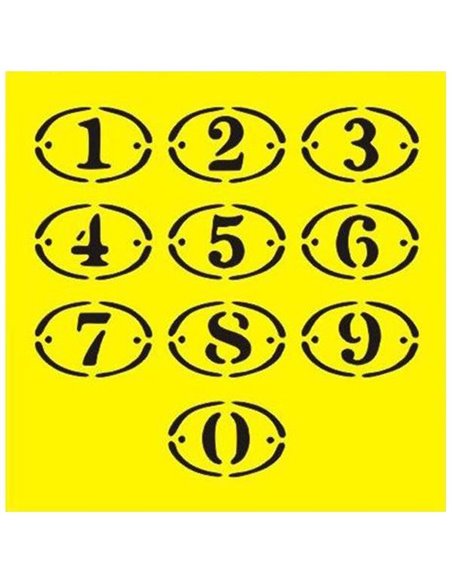 Στένσιλ πλαστικό "Αριθμοί" 16x16εκ.  (ST0045)