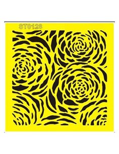Στένσιλ πλαστικό "Τριαντάφυλλα" 16x16εκ.  (ST0128Β)