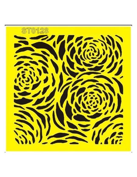 Στένσιλ πλαστικό "Τριαντάφυλλα" 16x16εκ.  (ST0128Β)