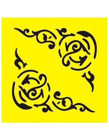 Στένσιλ πλαστικό "Μοτίβο 2" 16x16εκ.  (ST0088)