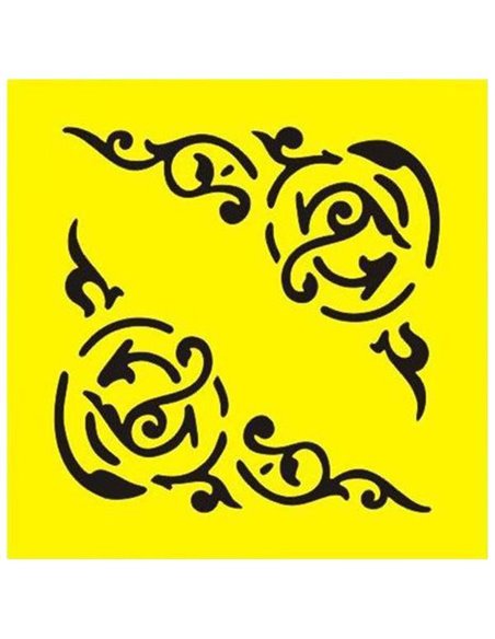 Στένσιλ πλαστικό "Μοτίβο 2" 16x16εκ.  (ST0088)