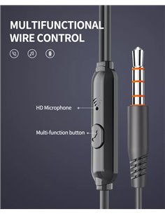 YISON earphones με μικρόφωνο X4, 3.5mm, 1.2m, μαύρα