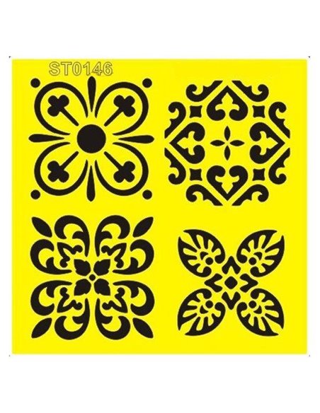 Στένσιλ πλαστικό "Μοτίβο 5" 16x16εκ.  (ST0146Β)