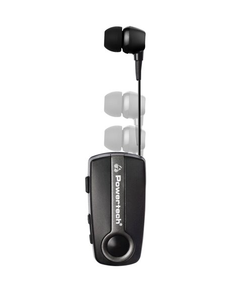 POWERTECH Bluetooth earphone Klipp 2 PT-998, multipoint, BT V5.1, γκρι