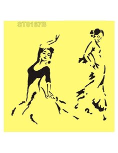 Στένσιλ πλαστικό "dancer" 16x16εκ.  (ST0167B)