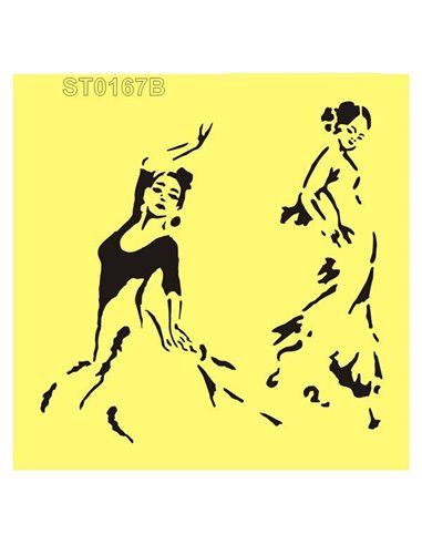 Στένσιλ πλαστικό "dancer" 16x16εκ.  (ST0167B)