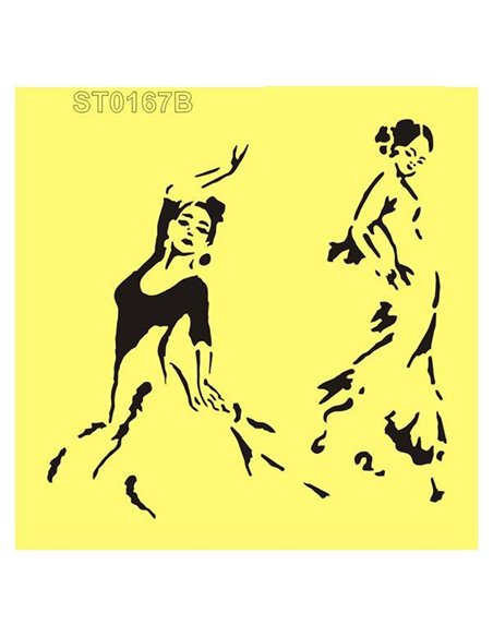 Στένσιλ πλαστικό "dancer" 16x16εκ.  (ST0167B)