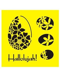 Στένσιλ πλαστικό "Πασχαλινά αβγά" 16x16εκ.  (ST0144Α)