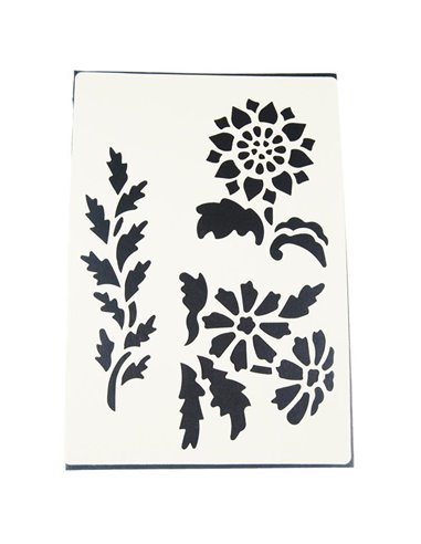 Στένσιλ Α4 απο πολυπροπυλένιο λουλούδια