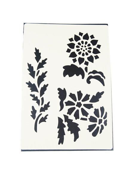 Στένσιλ Α4 απο πολυπροπυλένιο λουλούδια