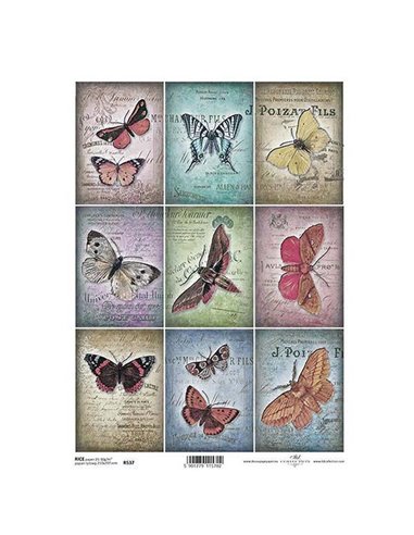 Ριζόχαρτο "butterlfies" 21x29εκ.   (ITD-R537)