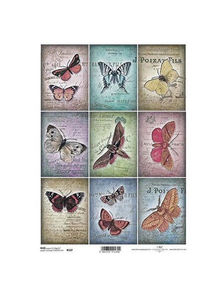 Ριζόχαρτο "butterlfies" 21x29εκ.   (ITD-R537)