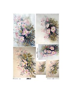 Ριζόχαρτο "flowers" 42x29.7εκ.   (ITD-R107L)