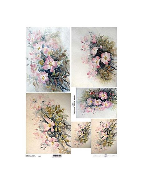 Ριζόχαρτο "flowers" 42x29.7εκ.   (ITD-R107L)