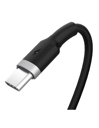 POWERTECH καλώδιο USB σε USB-C metal PTR-0096, 15W 3A, 1m, μαύρο