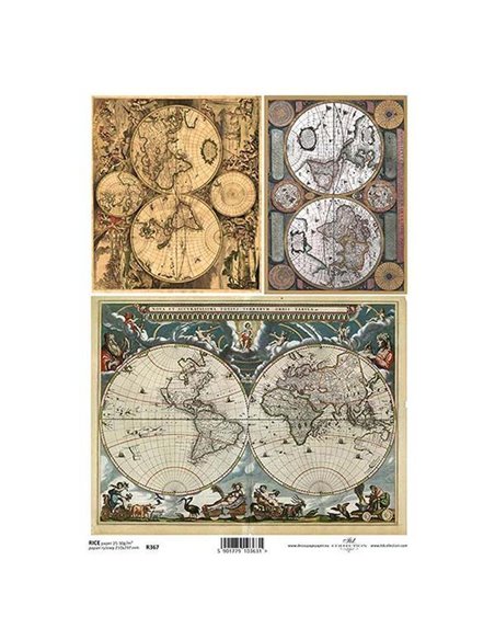 Ριζόχαρτο "map" 21x29εκ.   (ITD-R367)