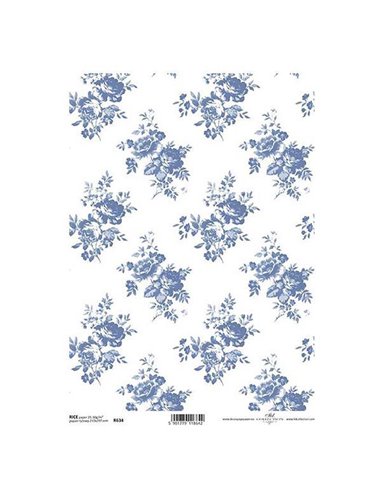 Ριζόχαρτο "blue pattern" 21x29εκ.   (ITD-R634)