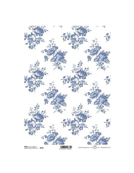Ριζόχαρτο "blue pattern" 21x29εκ.   (ITD-R634)