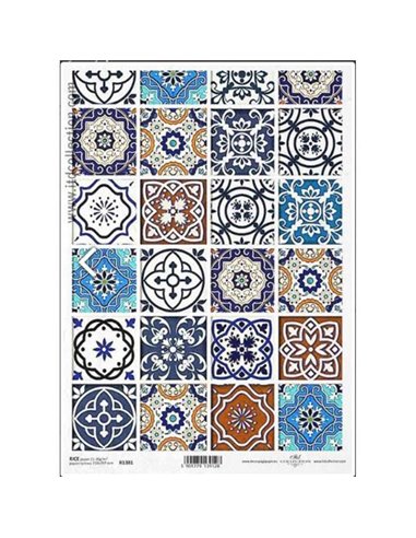 Ριζόχαρτο "Vintage-colourful tiles" 21x29εκ.   (ITD-R1381)