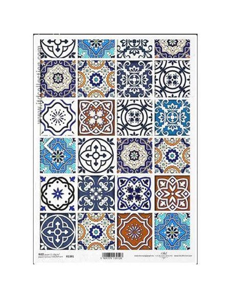 Ριζόχαρτο "Vintage-colourful tiles" 21x29εκ.   (ITD-R1381)