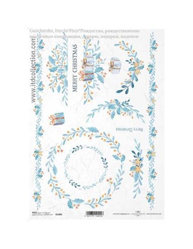 Ριζόχαρτο "Christmas flower" 21x29εκ.   (ITD-R1480)