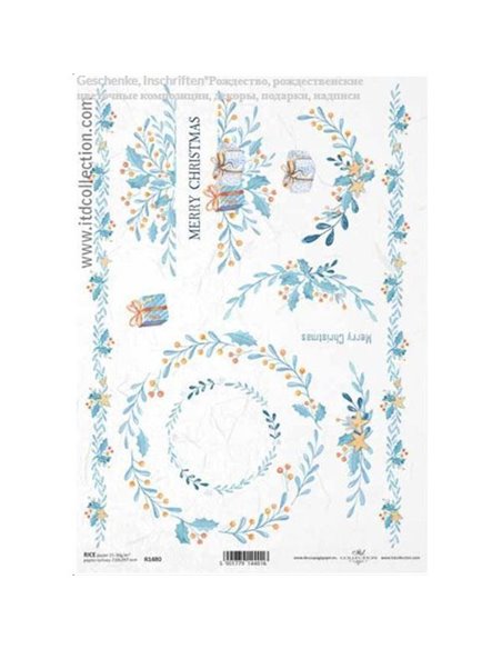 Ριζόχαρτο "Christmas flower" 21x29εκ.   (ITD-R1480)