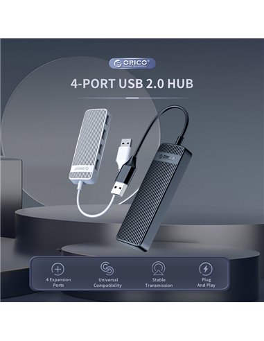 ORICO USB hub FL02, 4x USB ports, λευκό