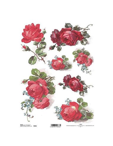 Ριζόχαρτο "red roses" 21x29εκ.   (ITD-R646)