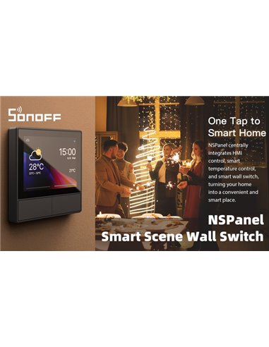 SONOFF smart panel ελέγχου NSPanel με οθόνη αφής, 2-gang, Wi-Fi, γκρι