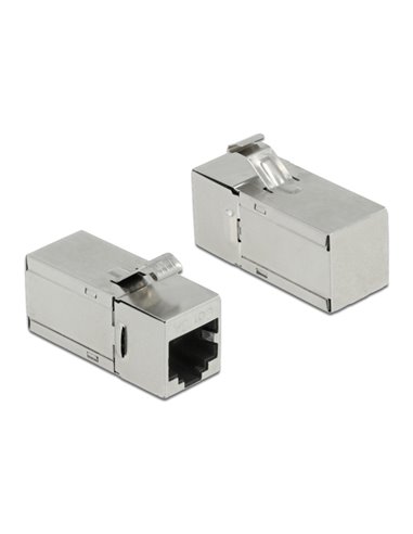 DELOCK keystone module RJ45 σε RJ45 90° 87142, Cat.6A, ασημί