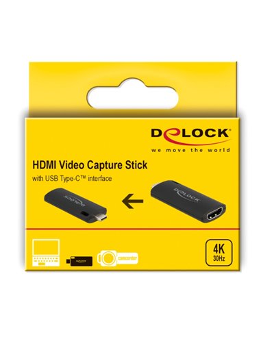 DELOCK αντάπτορας USB Type-C σε HDMI 88309, 4K/30Hz, μαύρος