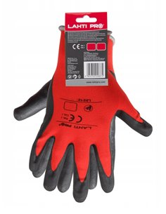 LAHTI PRO γάντια εργασίας L2212, αντοχή σε υγρά, 10/XL, κόκκινο-μαύρο