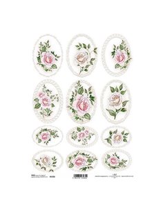 Ριζόχαρτο "pink roses" 21x29εκ.   (ITD-R1326)