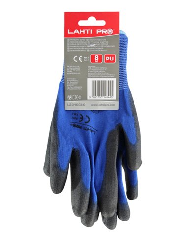 LAHTI PRO γάντια εργασίας L2310, αντιολισθητικά, 8/M, μπλε-μαύρο