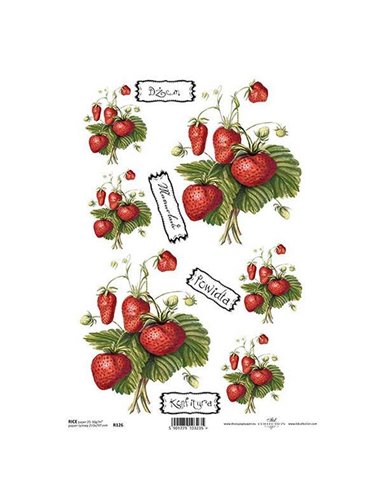 Ριζόχαρτο "strawberries" 21x29εκ.   (ITD-R126)