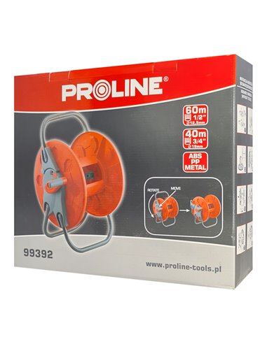 PROLINE καρούλι για λάστιχο ποτίσματος 99392, έως 60m, 1/2" & 3/4"