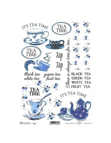 Ριζόχαρτο "tea blue" 21x29εκ.   (ITD-R413)