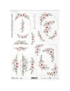 Ριζόχαρτο "Watercolors flowers 2" 21x29εκ.   (ITD-R1459)