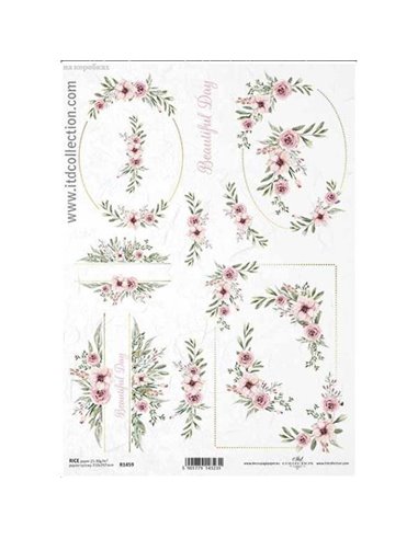 Ριζόχαρτο "Watercolors flowers 2" 21x29εκ.   (ITD-R1459)