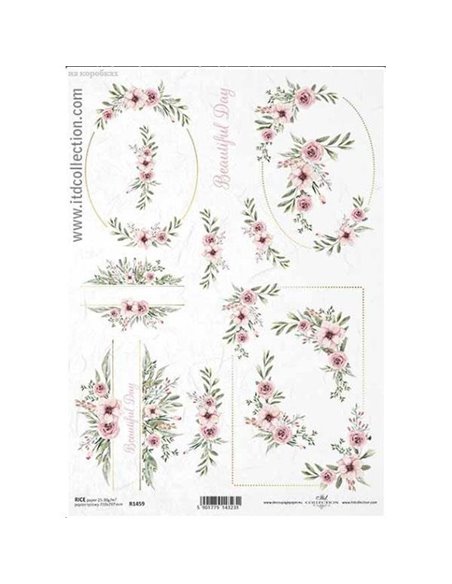 Ριζόχαρτο "Watercolors flowers 2" 21x29εκ.   (ITD-R1459)