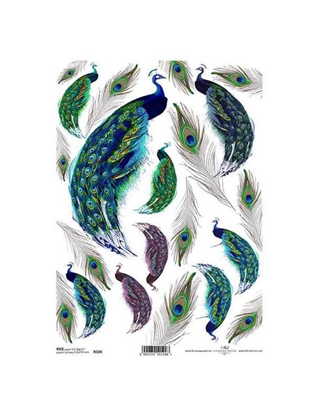 Ριζόχαρτο "peecock" 21x29εκ.   (ITD-R324)